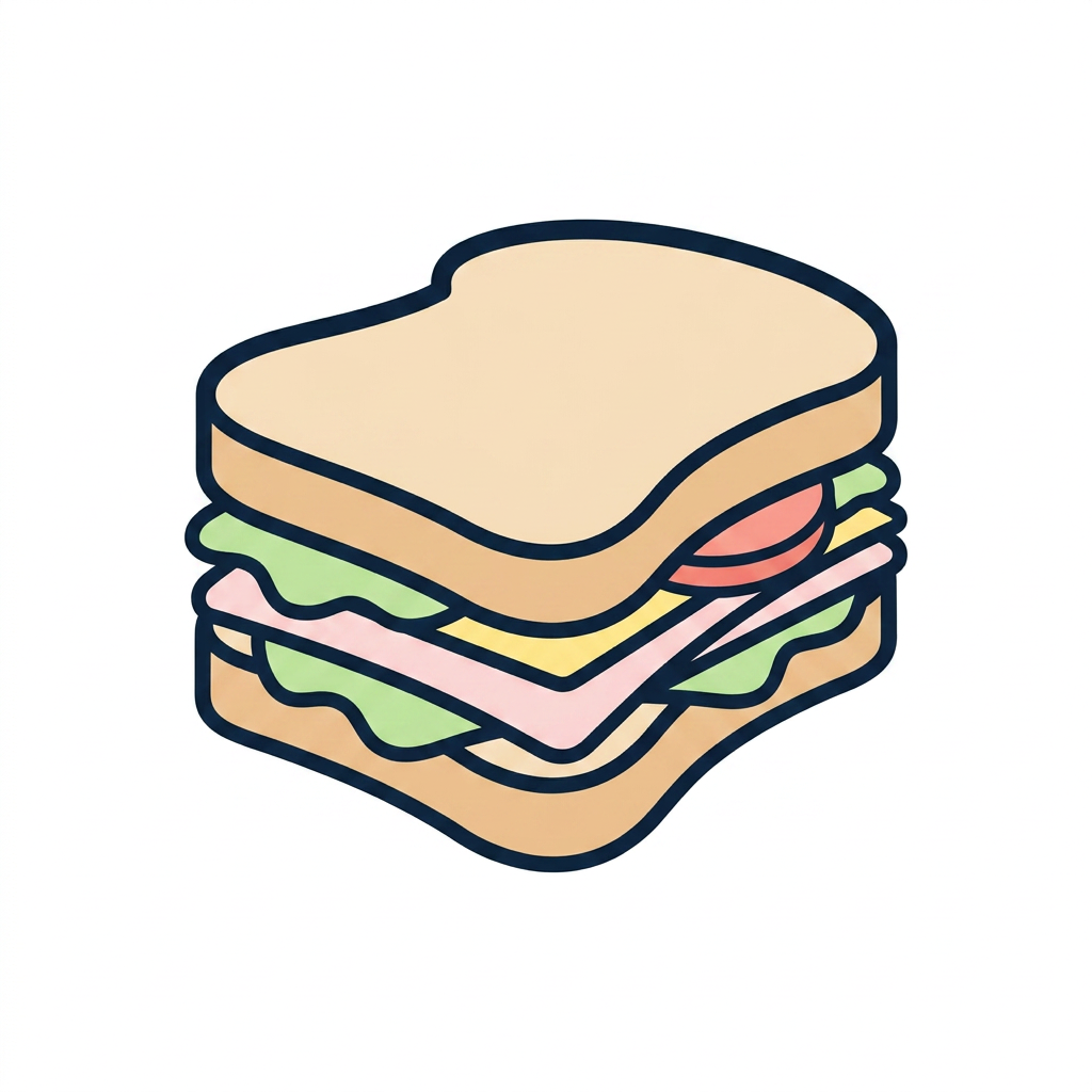 AI Design for Создай одну простую и понятную картинку-символ 🥪 Breakfast для детей и взрослых с аутизмом на основе прикрепленного примера и абсолютно точно на основе этой эмоджи - 🥪 ( без лишних добавлений вокруг) . Символ должен передавать одно действие, предмет или эмоцию без лишних деталей и фона.
Требования:
Используй легкие цвета.
Один символ на картинку.
Высокий контраст.
Без текста и подписей.
Чёткие контуры и простые формы.
Дружелюбный, спокойный визуальный стиль.
Размер и композиция одинаковы для всех символов.