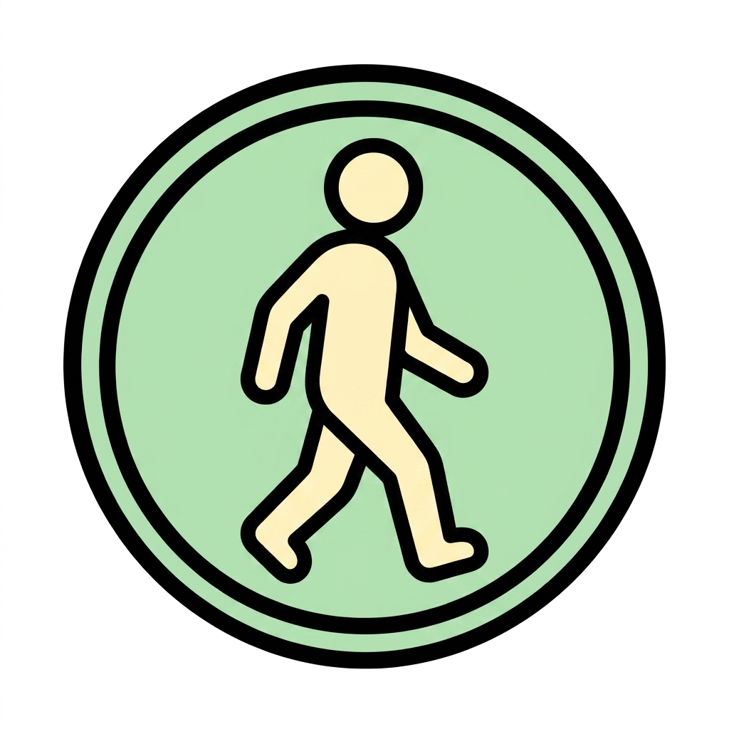 AI Design for Создай одну очень простую и понятную картинку-символ🚶 Walk для детей и взрослых с аутизмом. Используй только крупную эмоджи как основу изображения. символ должен передавать одно действие, предмет или эмоцию без лишних деталей и фона.
Требования:
Стиль должен быть похож на стиль приложенной картинки, но другим цветом.
Минималистичный стиль.
Используй легкие цвета.
Один символ на картинку.
Высокий контраст.
Без текста и подписей.
Чёткие контуры и простые формы.
Дружелюбный, спокойный визуальный стиль.
Размер и композиция одинаковы для всех символов.