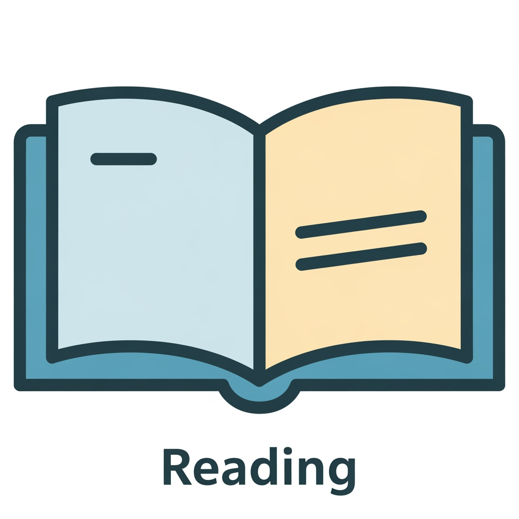 AI Design for Создай одну простую и понятную картинку-символ 📖 Reading для детей и взрослых с аутизмом. символ должен передавать одно действие, предмет или эмоцию без лишних деталей и фона.
Требования:
Используй легкие цвета.
Один символ на картинку.
Высокий контраст.
Без текста и подписей.
Чёткие контуры и простые формы.
Дружелюбный, спокойный визуальный стиль.
Размер и композиция одинаковы для всех символов.
