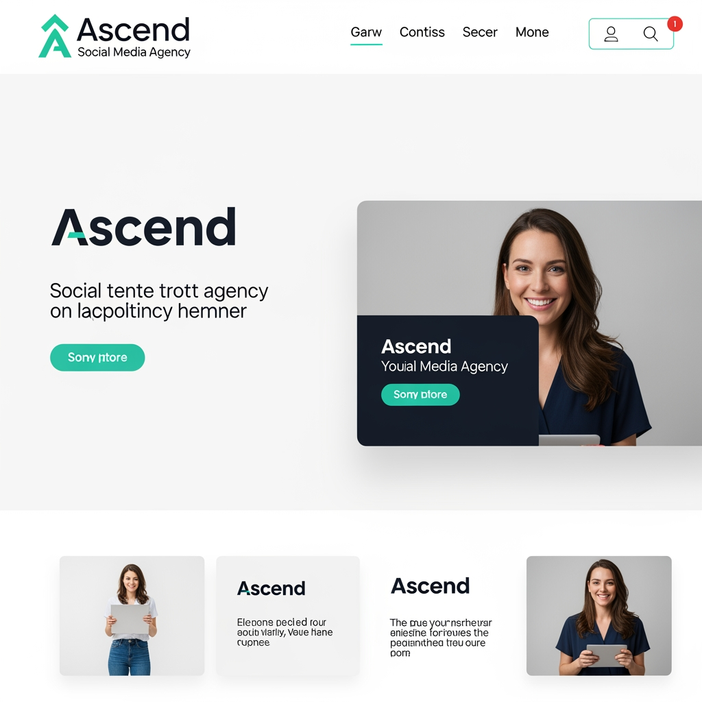 AI Design for i have a social media agency . so, now i have to build a site in that i need alogo of branding my agency name on top left