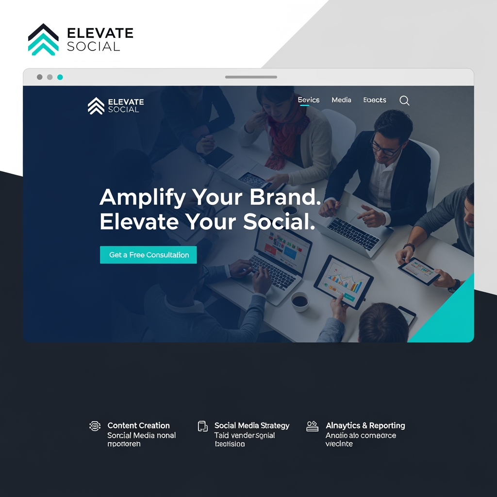 AI Design for i have a social media agency . so, now i have to build a site in that i need alogo of branding my agency name on top left