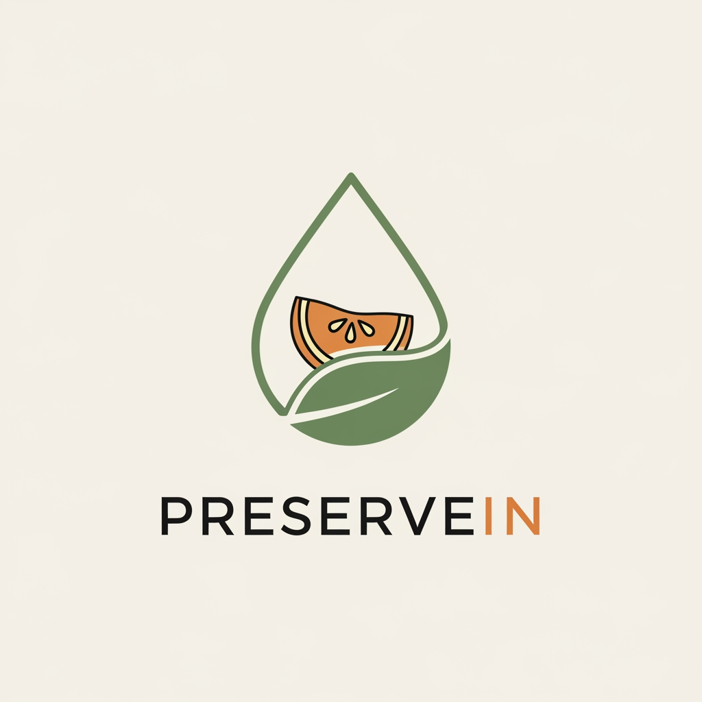 AI Design for Create a logo for a brand named PreserveIn. The logo should be simple and clean.We are a dehydration business