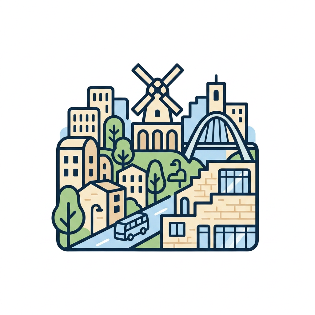 AI Design for Создай простую и понятную картинку-символ современный 🌍 Jerusalem (сбез мечети) для детей и взрослых с аутизмом. Символ должен передавать одно действие, предмет или эмоцию без лишних деталей и фона. Белый фон.
Требования:
Минималистичный стиль.
Используй легкие цвета.
Один символ на картинку.
Высокий контраст.
Без текста и подписей.
Чёткие контуры и простые формы.
Дружелюбный, спокойный визуальный стиль.
Размер и композиция одинаковы для всех символов.