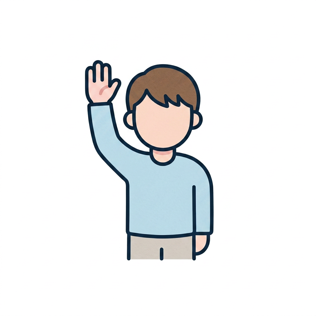 AI Design for Создай очень простую и понятную картинку-символ 🙋♂️ Bible Lessonдетей и взрослых с аутизмом. Без каких либо добавлений вокруг символа. Символ должен передавать одно действие, предмет или эмоцию без лишних деталей и фона. Сделай белый фон. Сделай этот символ - 🙋♂️ на основе примера.
Требования:
Минималистичный стиль.
Используй легкие цвета.
Один символ на картинку.
Высокий контраст.
Без текста и подписей.
Чёткие контуры и простые формы.
Дружелюбный, спокойный визуальный стиль.
Размер и композиция одинаковы для всех символов.