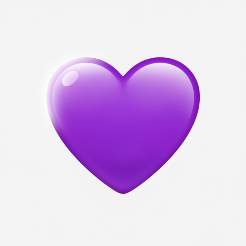 AI Design for Создай картинку фиолетовой сердечко в стиле прикрепленной  эмоджи 💜
