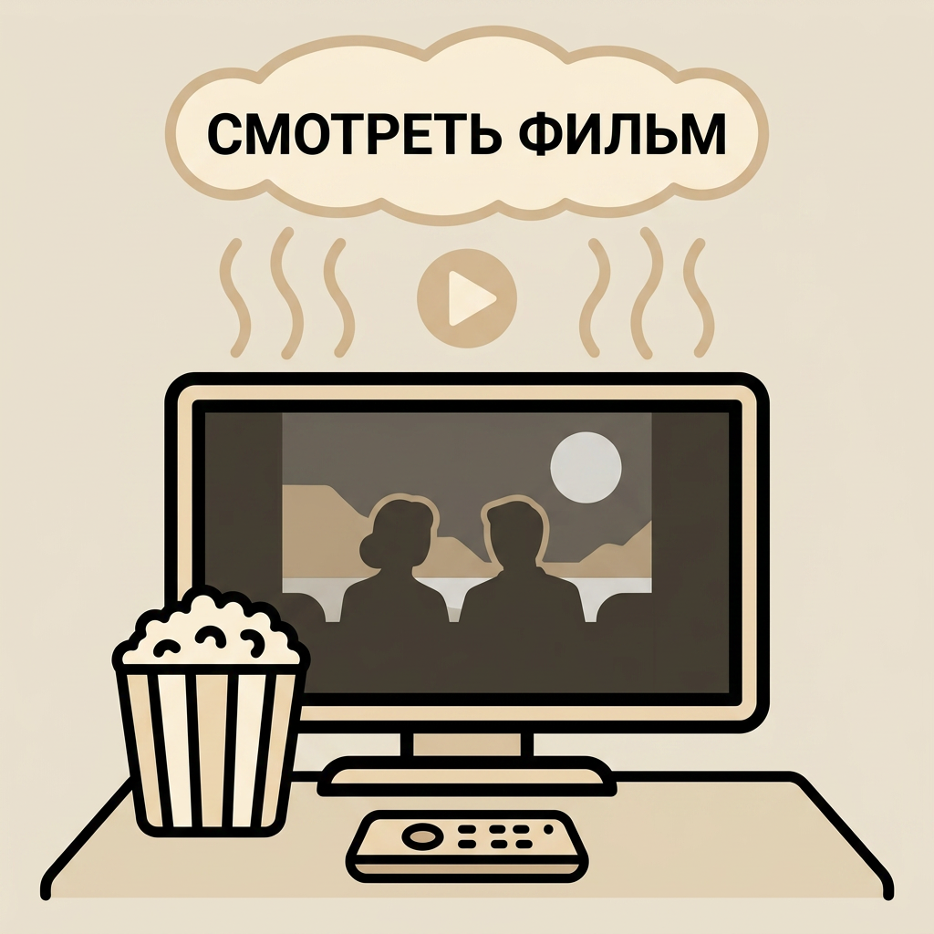 AI Design for Создай картинку "смотреть фильм" в стиле этой картинки