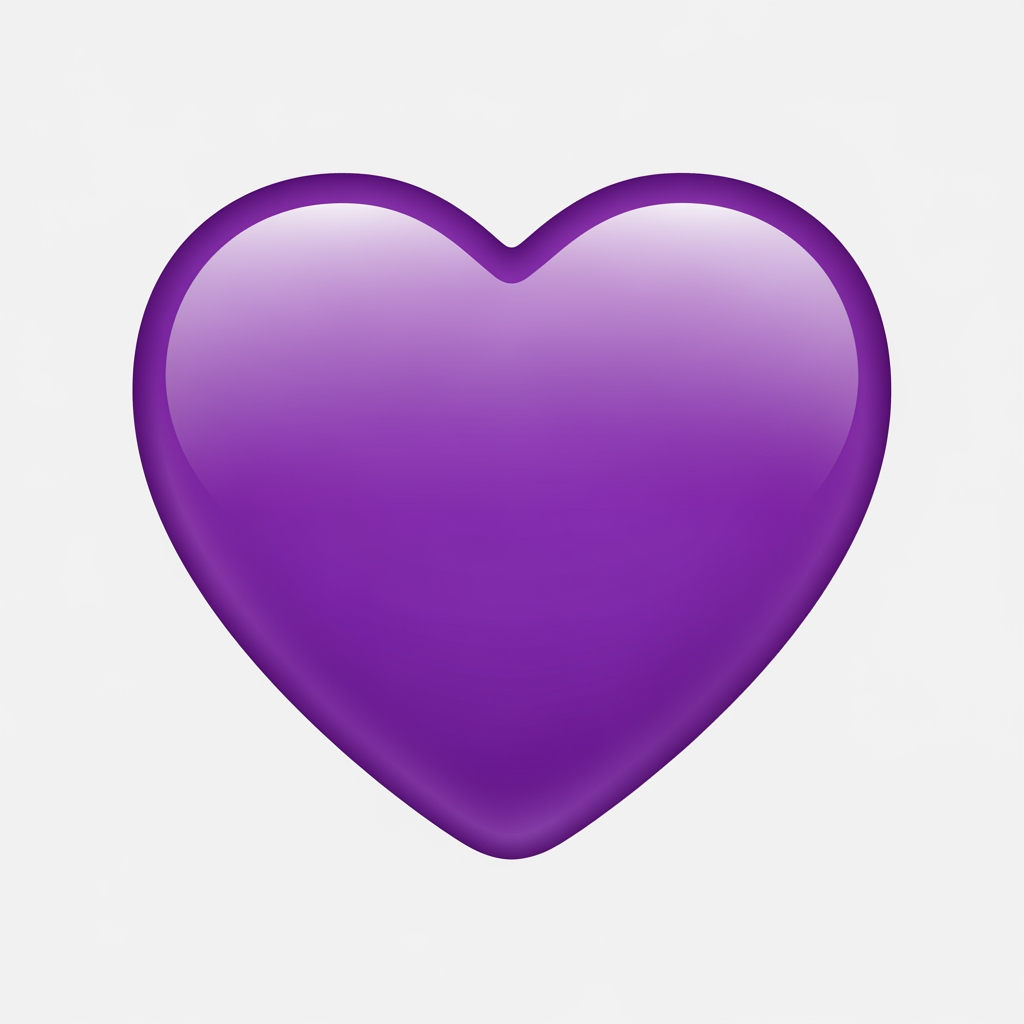 AI Design for Создай картинку фиолетовой сердечко в стиле прикрепленной  эмоджи 💜