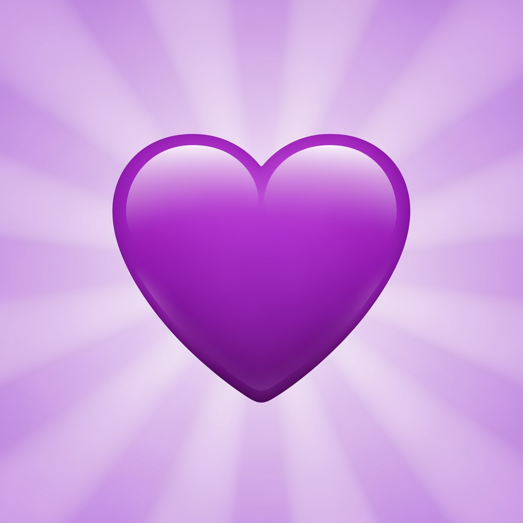 AI Design for Создай картинку фиолетовой сердечко в стиле прикрепленной  эмоджи 💜
