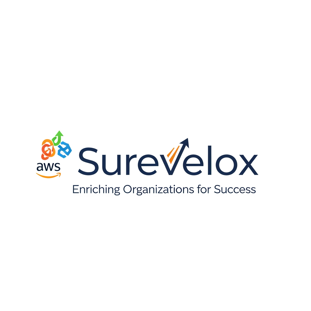 AI Design for design logo for " Surevelox" tagline is : enriching organizations for success
Style guide : logo like Like Amazon or aws, SpaceX, TESLA, TATA