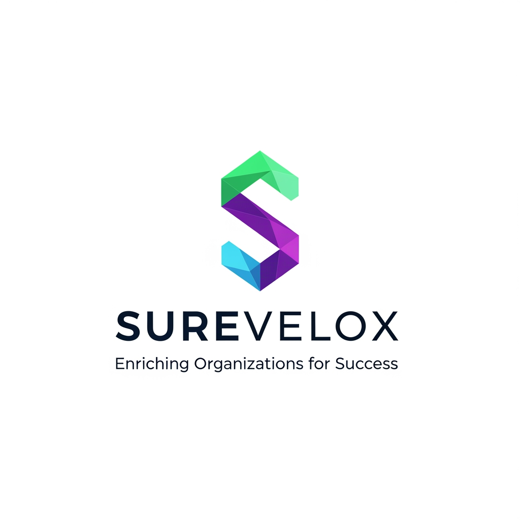 AI Design for design logo for " Surevelox" tagline is : enriching organizations for success
Style guide : logo like Like Amazon or aws, SpaceX, TESLA, TATA