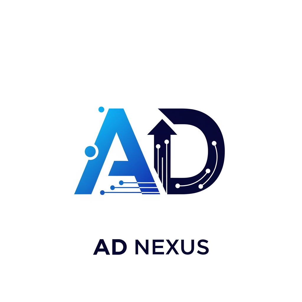 AI Design for Design a world-class logo for "AD Nexus", a premium web development and software solutions brand. Create a futuristic AD monogram where the letter A seamlessly transforms into D. The logo should symbolize innovation, coding, digital connectivity, growth, and trust. Use a sleek geometric style with blue and dark navy colors. Minimalist, luxurious, tech-focused, scalable vector logo. Inspired by modern brands like Stripe, Linear, Vercel, and Notion. White background, clean presentation, professional branding quality.