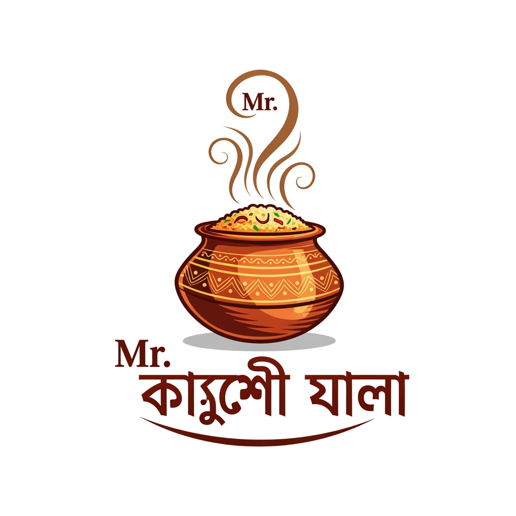 AI Design for I want to create a logo for my busines,,, the business name is Mr. কাচ্চি ওয়ালা. but this logo will be withous any person