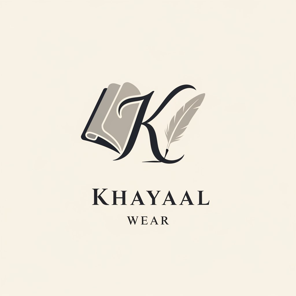 AI Design for Khayaal Wear is a premium apparel brand inspired by timeless poetry and thoughtful expression. Created for dreamers, artists, deep thinkers, and old souls, each piece transforms meaningful words into wearable art. We draw from the works of legendary poets and present them through minimal, aesthetic designs that carry emotion, depth, and character.

More than clothing, Khayaal Wear is a way of expressing what cannot always be spoken. For those who find beauty in words, silence, and reflection.

make a logo