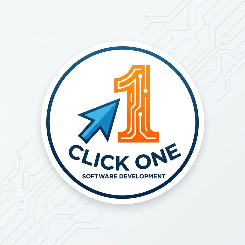 AI Design for A software development company is defined by its logo. "Click One "  ,I mean, what I want is a logo that matches the name.