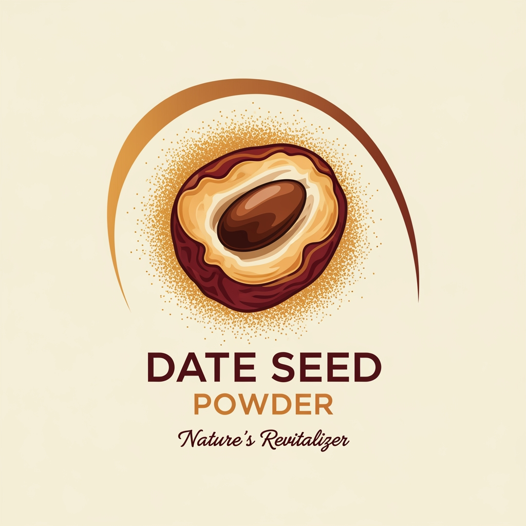 AI Design for give me a logo and name fot dates seeds powder product