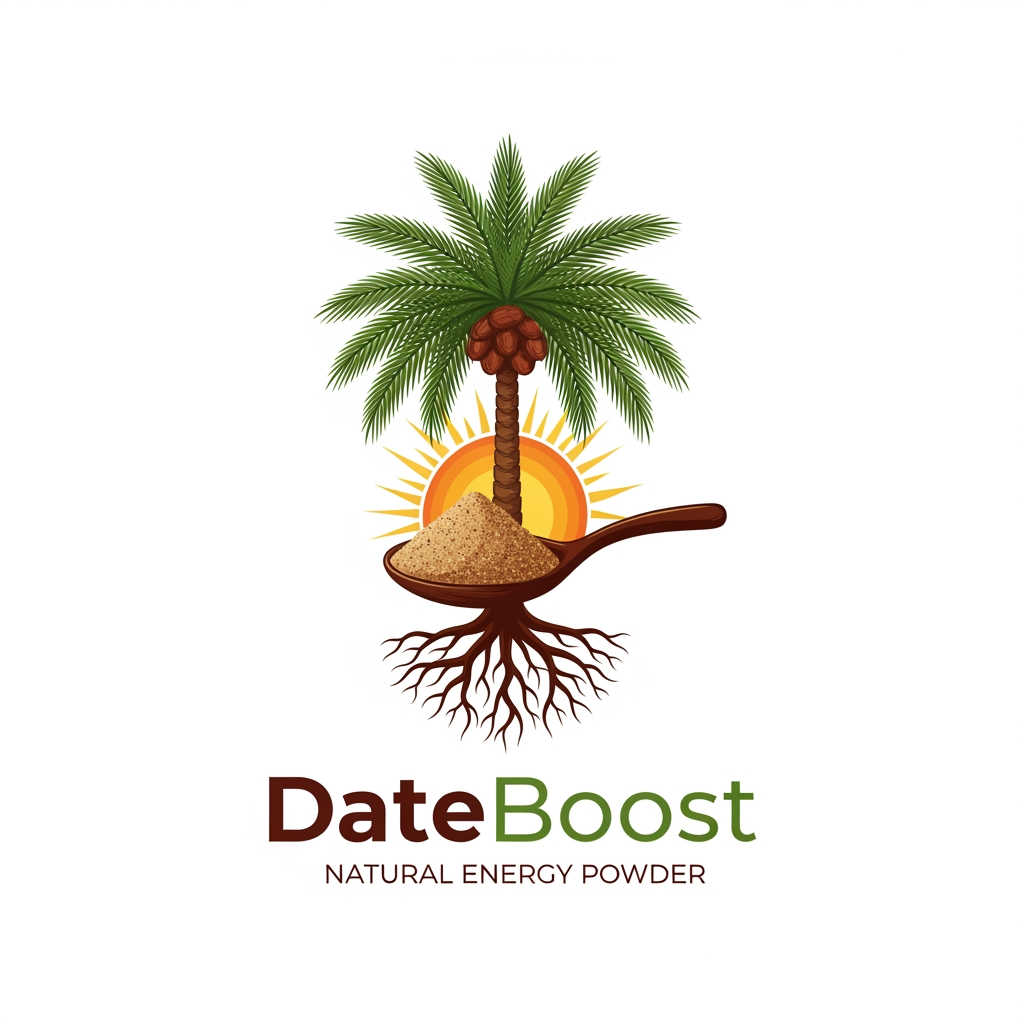 AI Design for give me a logo and name fot dates seeds powder product