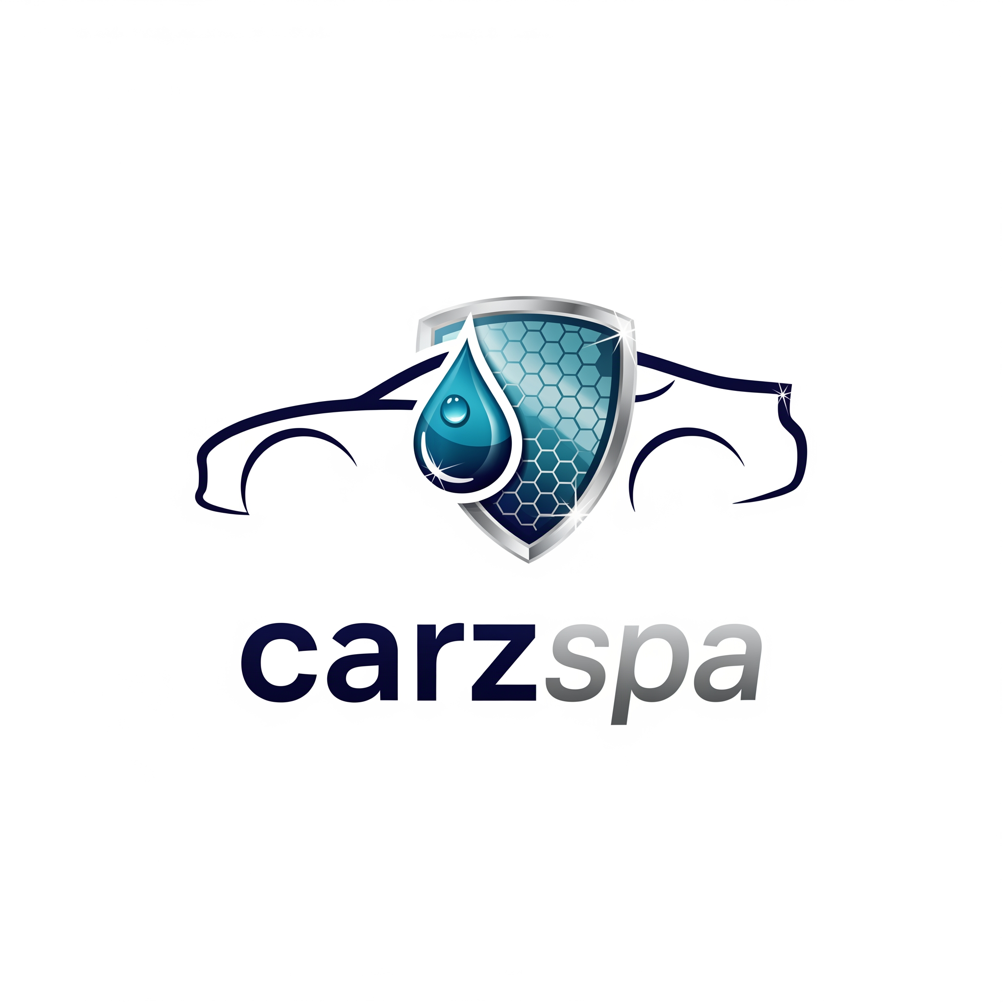 AI Design for i want to design a logo for brand called "carzspa" the brand serviced - Paint Protection, Films Ceramic & Graphene Coatings, Window & Sunroof PPF, Headlight & Interior PPF, Car Detailing, Washing & Interior Cleaning.