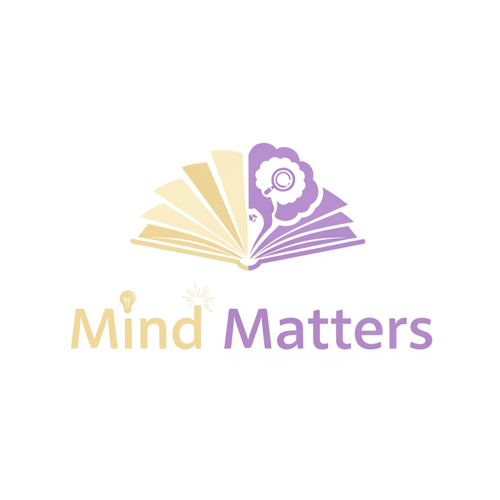 AI Design for i am writing books of critical thinking  for class 5 to class 8 for schools and my book company name is mind matters so make a logo for it and my book is in light creamy and light purple in theme it is in pastel