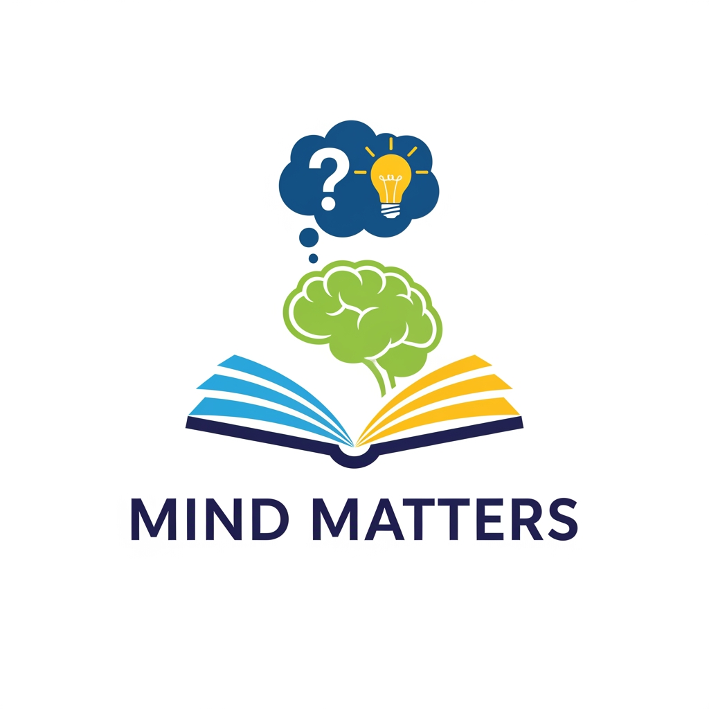 AI Design for i am writing booksof critical thinking  for class 5 to class 8 for schools and my book company name is mind matters so make a logo for it