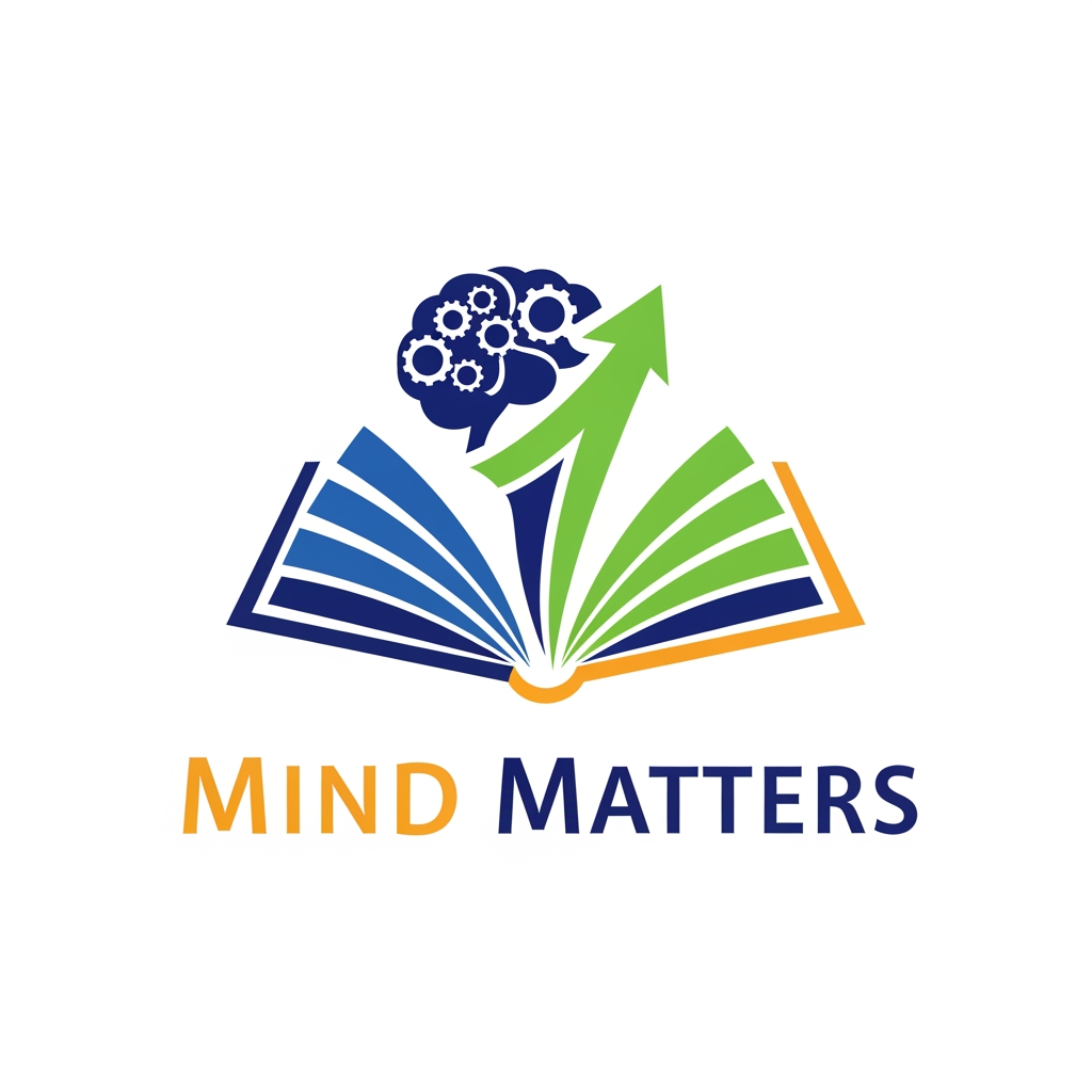 AI Design for i am writing booksof critical thinking  for class 5 to class 8 for schools and my book company name is mind matters so make a logo for it