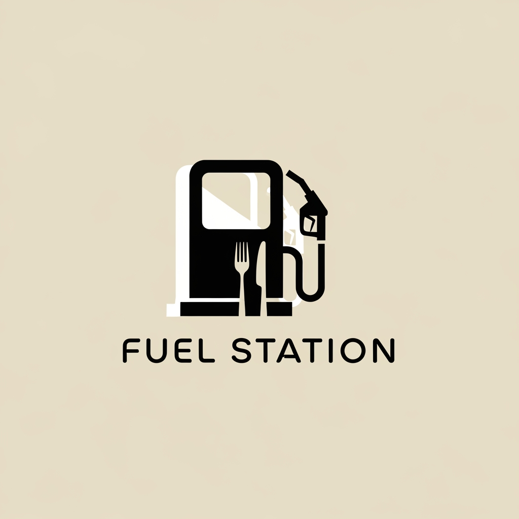 AI Design for create a minimalist clean genz logo for Canteen name FUEL STATION
i dont want loud or something clean asthetic beige black white
its a college canteen