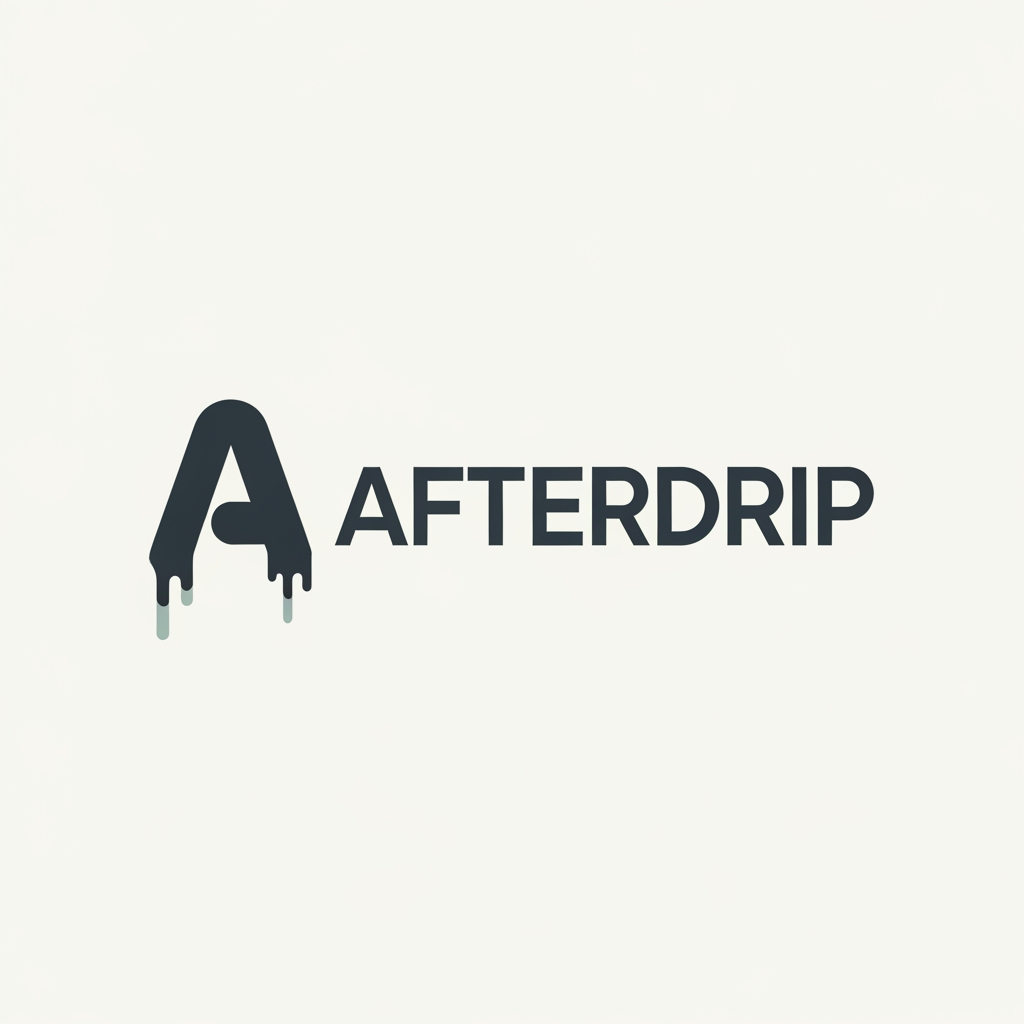AI Design for my brand name is Afterdrip focused on men and women clothes y2k casual aesthetics streetwear and accessories and perfume noe generate a premimum looking logo and logo which speaks the brand