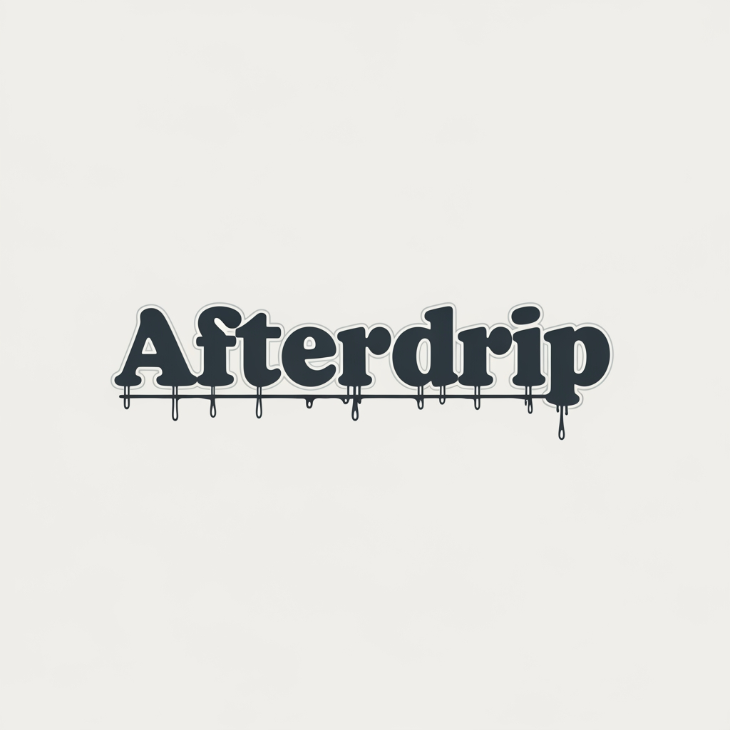 AI Design for my brand name is Afterdrip focused on men and women clothes y2k casual aesthetics streetwear and accessories and perfume noe generate a premimum looking logo and logo which speaks the brand  generate more logos