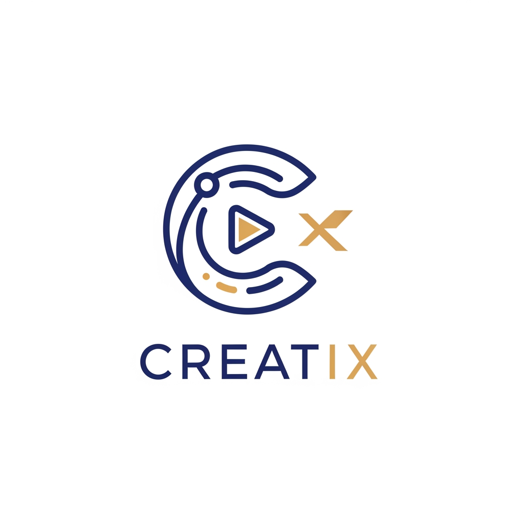 AI Design for create a logo for a business company something professional and elegant some more ides for a company named creatix a media company some more options with line art and other elements more ideas
