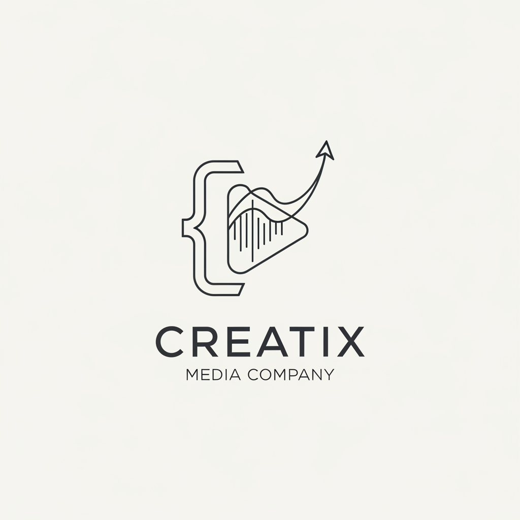 AI Design for create a logo for a business company something professional and elegant some more ides for a company named creatix a media company some more options with line art and other elements more ideas