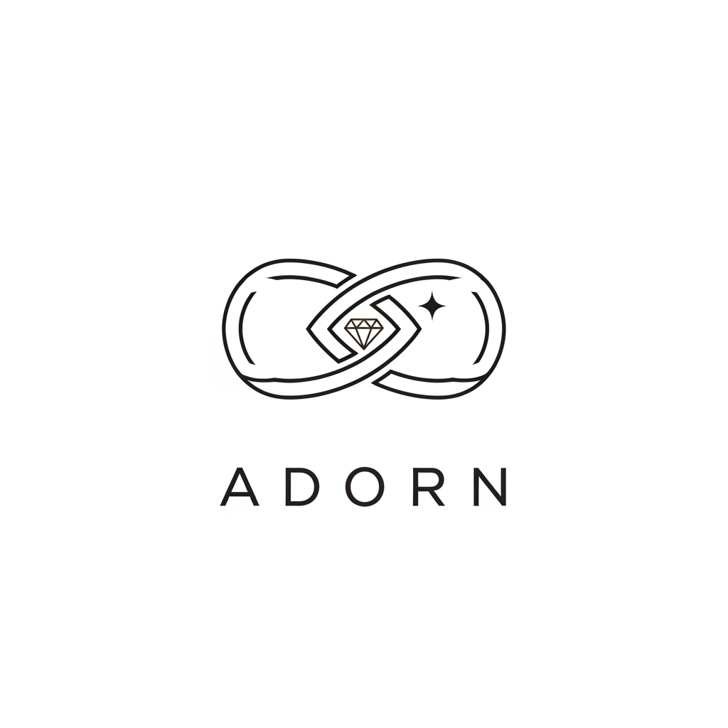 AI Design for create  jewelry brand logo that is minimal and unique something with knot add something like diamond create something different