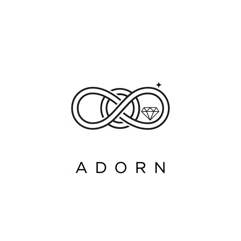 AI Design for create  jewelry brand logo that is minimal and unique something with knot add something like diamond create something different