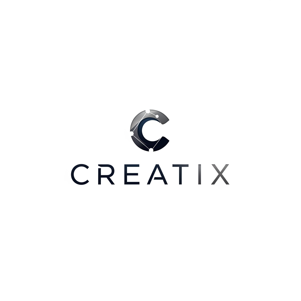 AI Design for create a logo for a business company something professional and elegant some more ides for a company named creatix a media company some more options with line art and other elements more ideas exclude line art