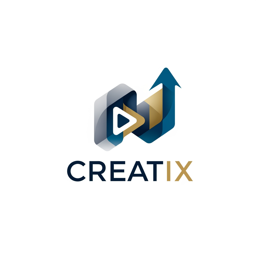 AI Design for create a logo for a business company something professional and elegant some more ides for a company named creatix a media company some more options with line art and other elements more ideas exclude line art
