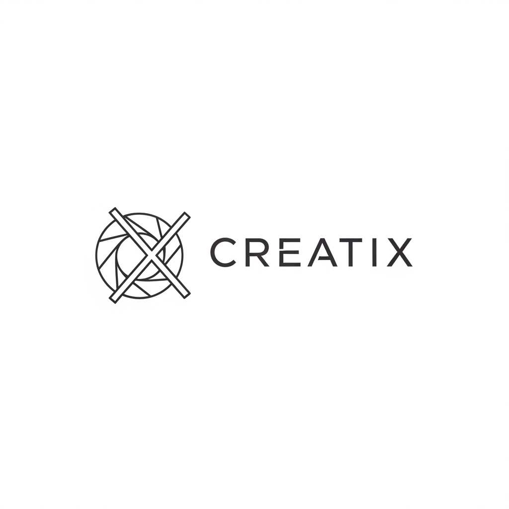 AI Design for create a logo for a business company something professional and elegant some more ides for a company named creatix a media company some more options with line art and other elements