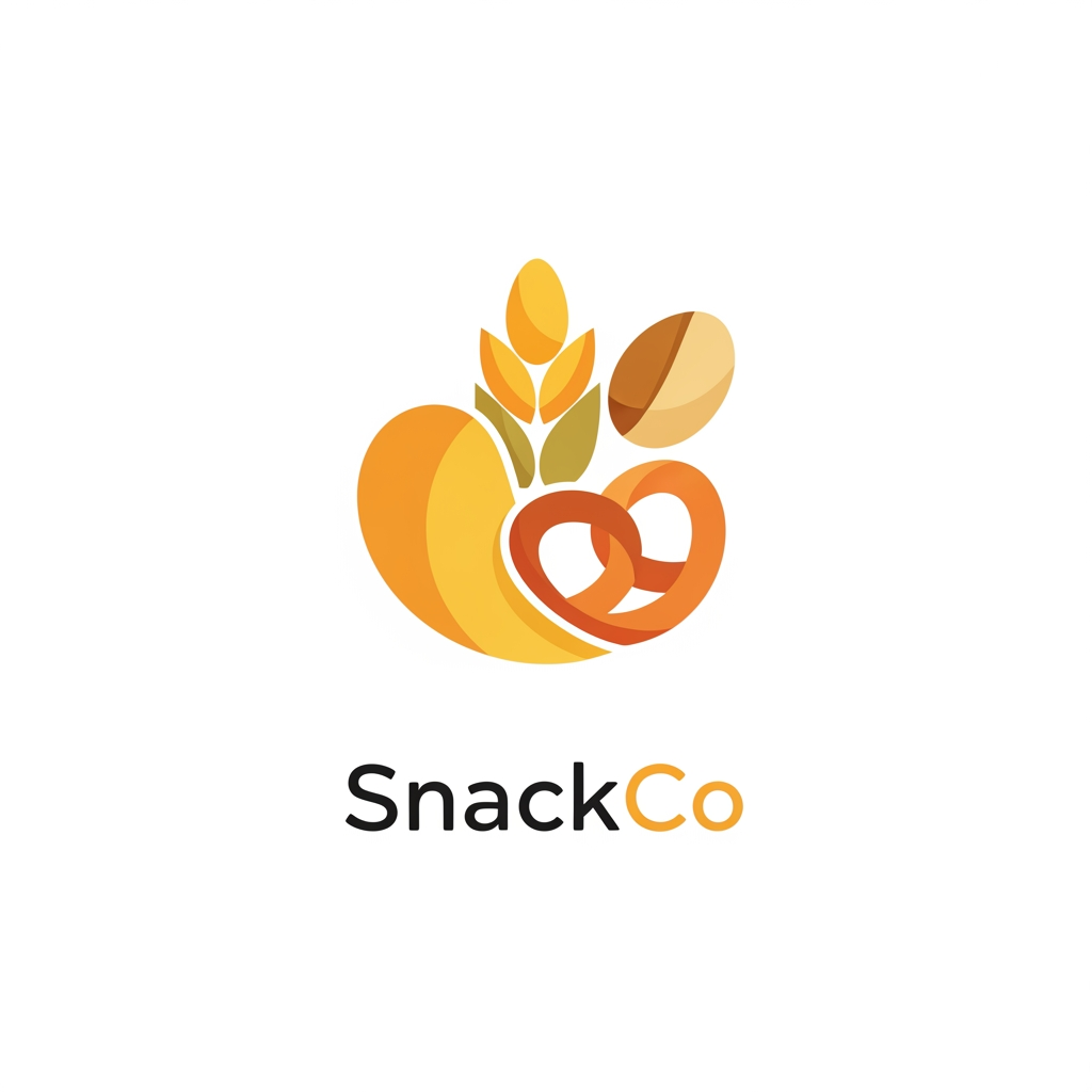 AI Design for create a logo for snacks company create a abstract logo something minimal and unique create more