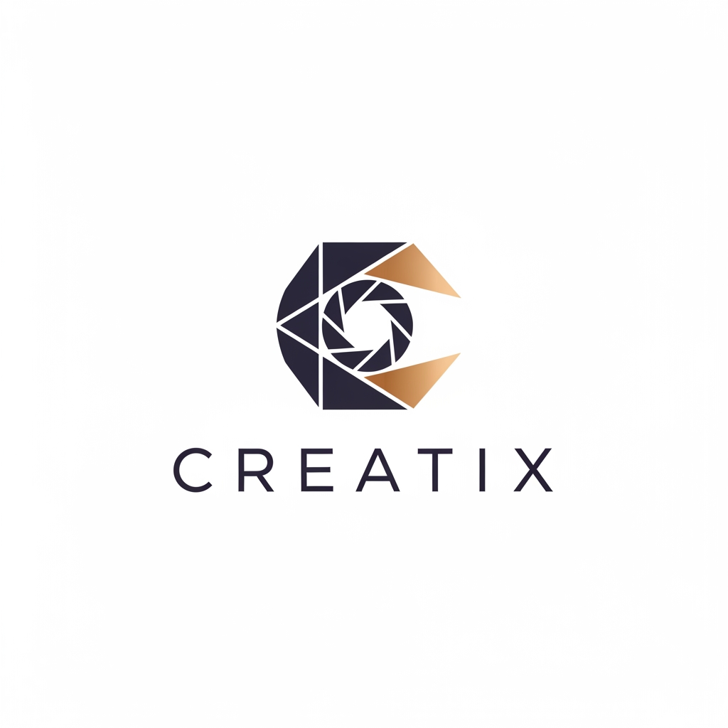 AI Design for create a logo for a business company something professional and elegant some more ides for a company named creatix a media company some more options with line art and other elements more ideas exclude line art