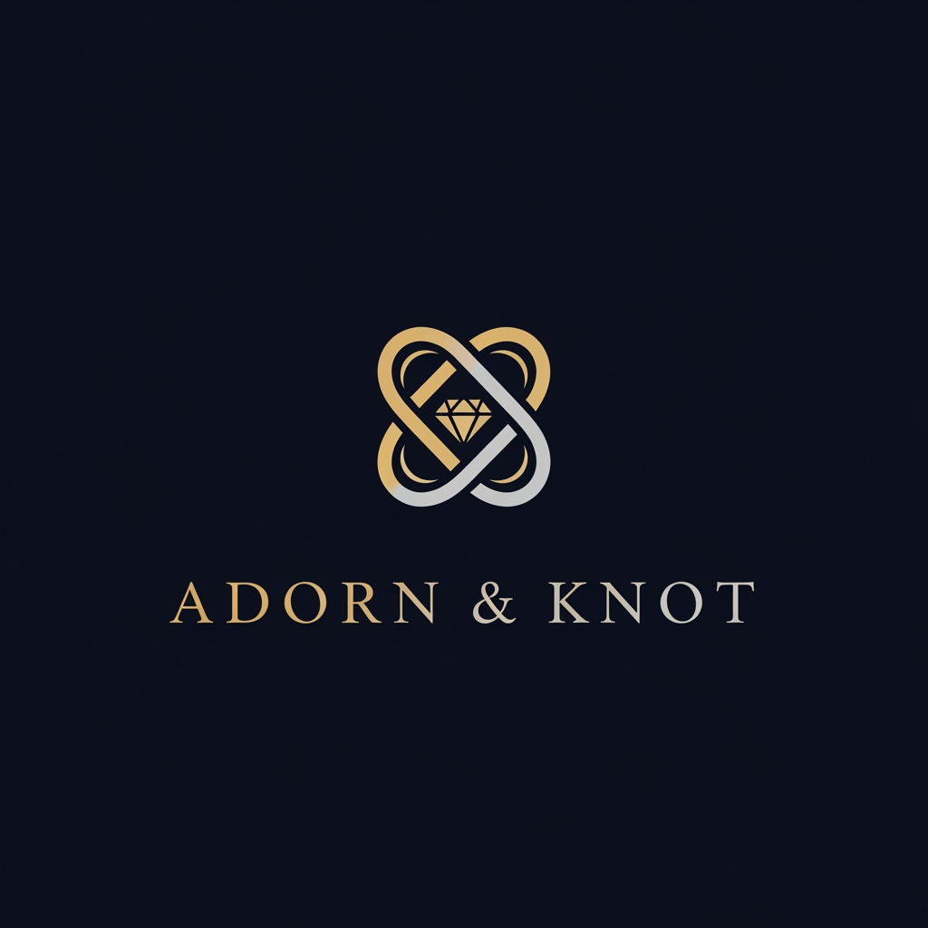 AI Design for create  jewelry brand logo that is minimal and unique something with knot add something like diamond create something different