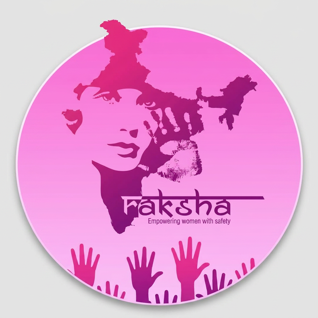 AI Design for raksha sos logo for this logo is small and give me a real image not AI give me a only logo not phone not al image give ma a woman face  remove orange color my theam is pinkies and pulple type so you can give me a logo of this logo should give me a circle make it full india map but  in circle form