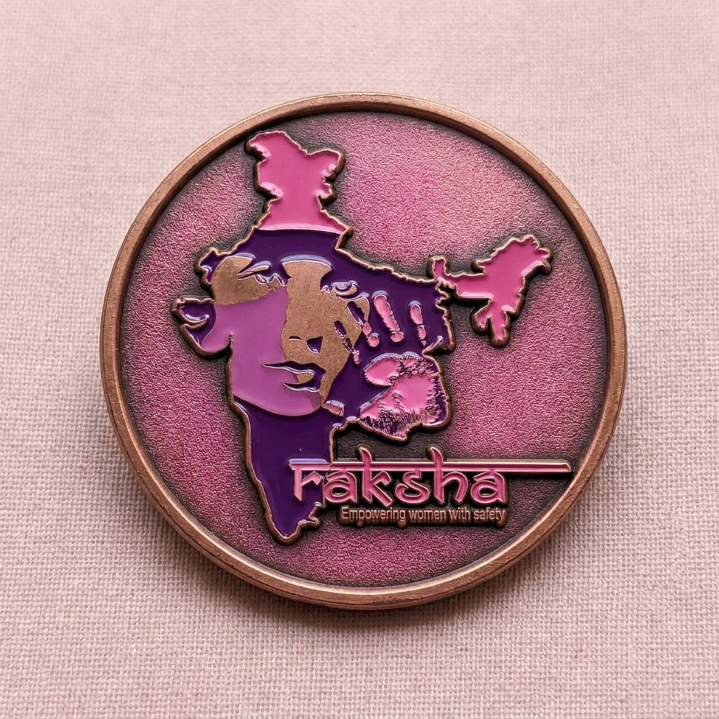 AI Design for raksha sos logo for this logo is small and give me a real image not AI give me a only logo not phone not al image give ma a woman face  remove orange color my theam is pinkies and pulple type so you can give me a logo of this logo should give me a circle make it full india map but  in circle form