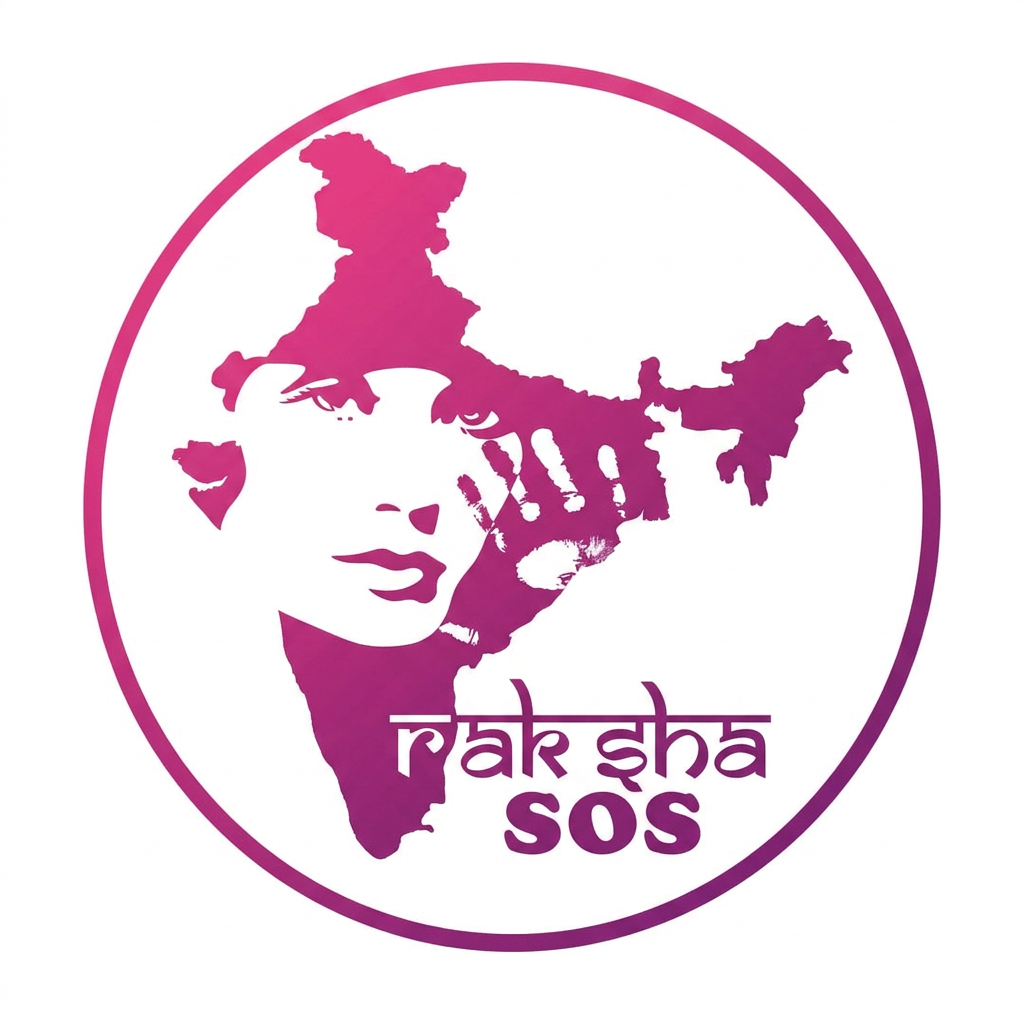 AI Design for raksha sos logo for this logo is small and give me a real image not AI give me a only logo not phone not al image give ma a woman face  remove orange color my theam is pinkies and pulple type so you can give me a logo of this logo should give me a circle make it full india map but  in circle form