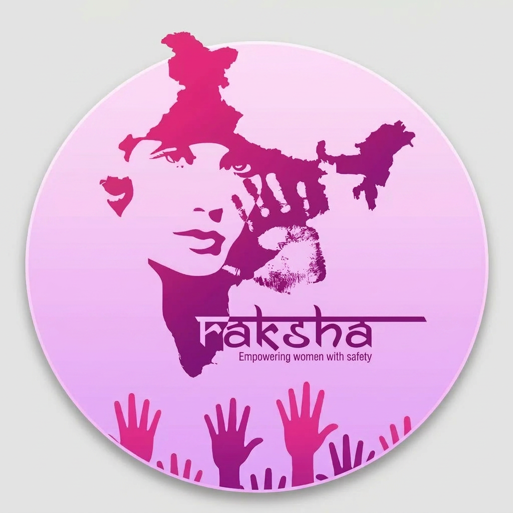 AI Design for raksha sos logo for this logo is small and give me a real image not AI give me a only logo not phone not al image give ma a woman face remove orange color my theam is pinkies and pulple type so you can give me a logo of this logo should give me a circle make it full india map but in circle formgive me a map in perfect circle