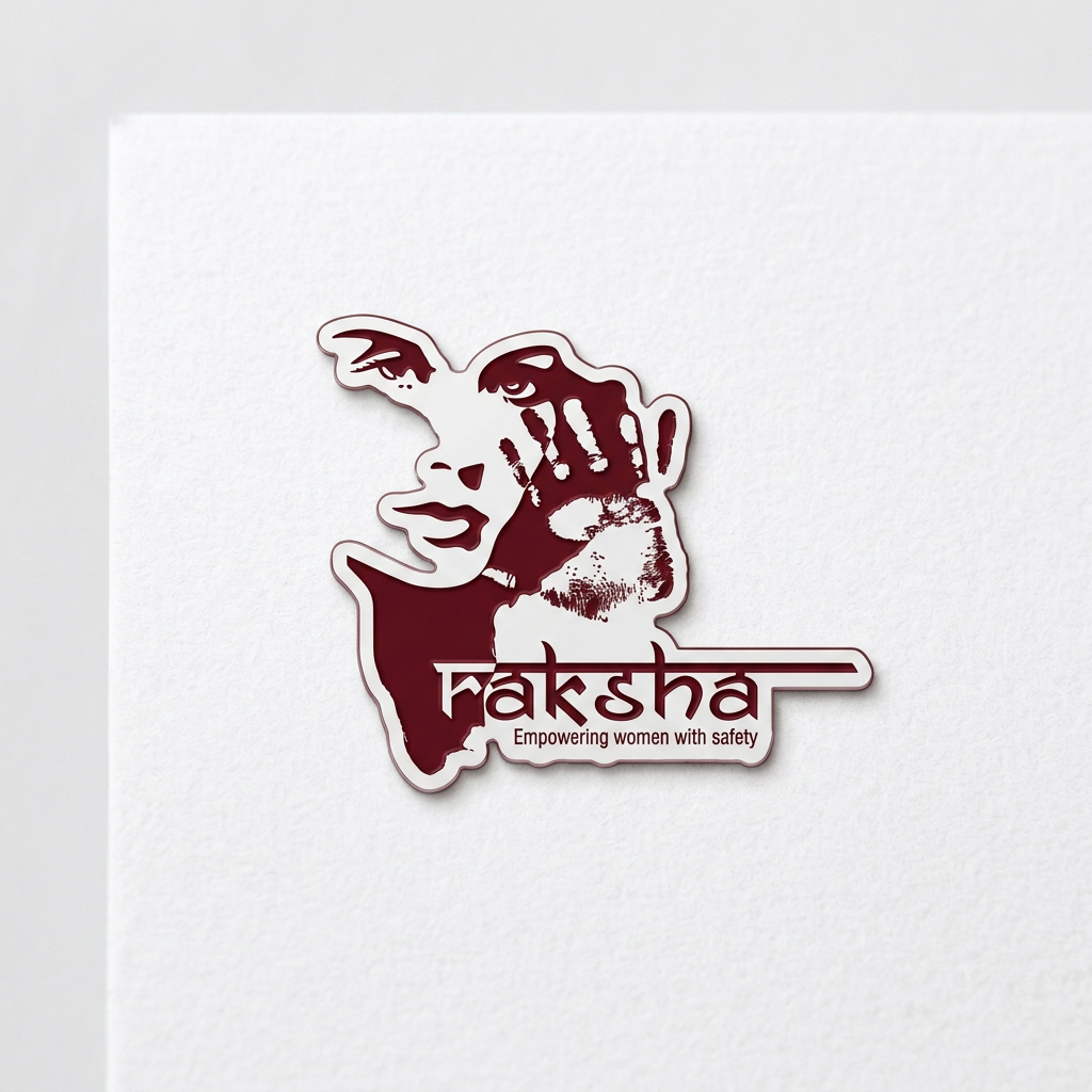 AI Design for raksha sos logo for this logo is small and give me a real image not AI give me a only logo not phone not al image give ma a woman face background is white remove orange color