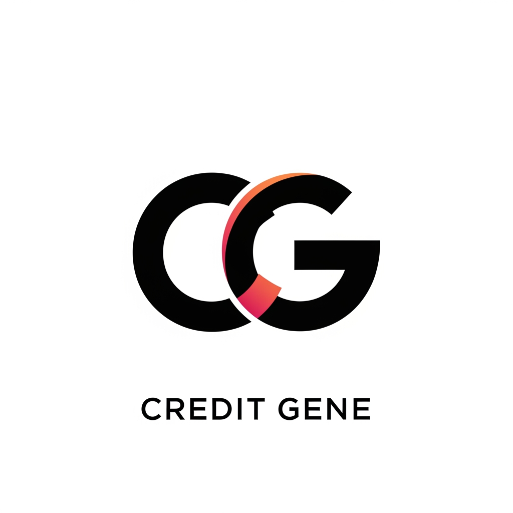 AI Design for Create an award-winning monogram logo for Credit Gene. The logo should merge the letters C and G into one unforgettable symbol. Use bold modern geometry, continuous ribbon construction, and hidden negative space. The design should be clean enough to be recognized from a distance yet unique enough to become an iconic global fintech brand. Flat vector, no gradients except subtle color transition, no shadows, no icons, white background