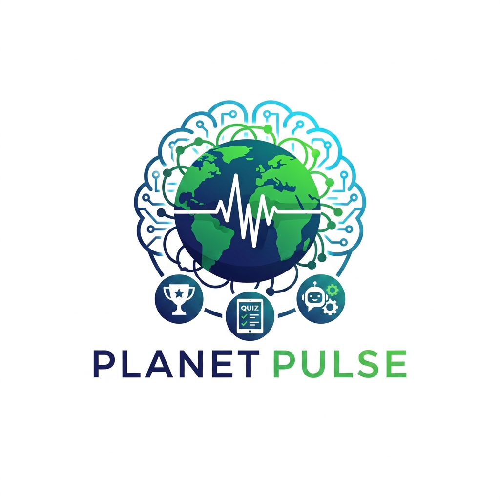 AI Design for create a logo for my website Planet Pulse which is an AI-powered environmental learning platform that transforms sustainability education from passive reading into interactive learning through quizzes, gamification, and personalized AI guidance.
