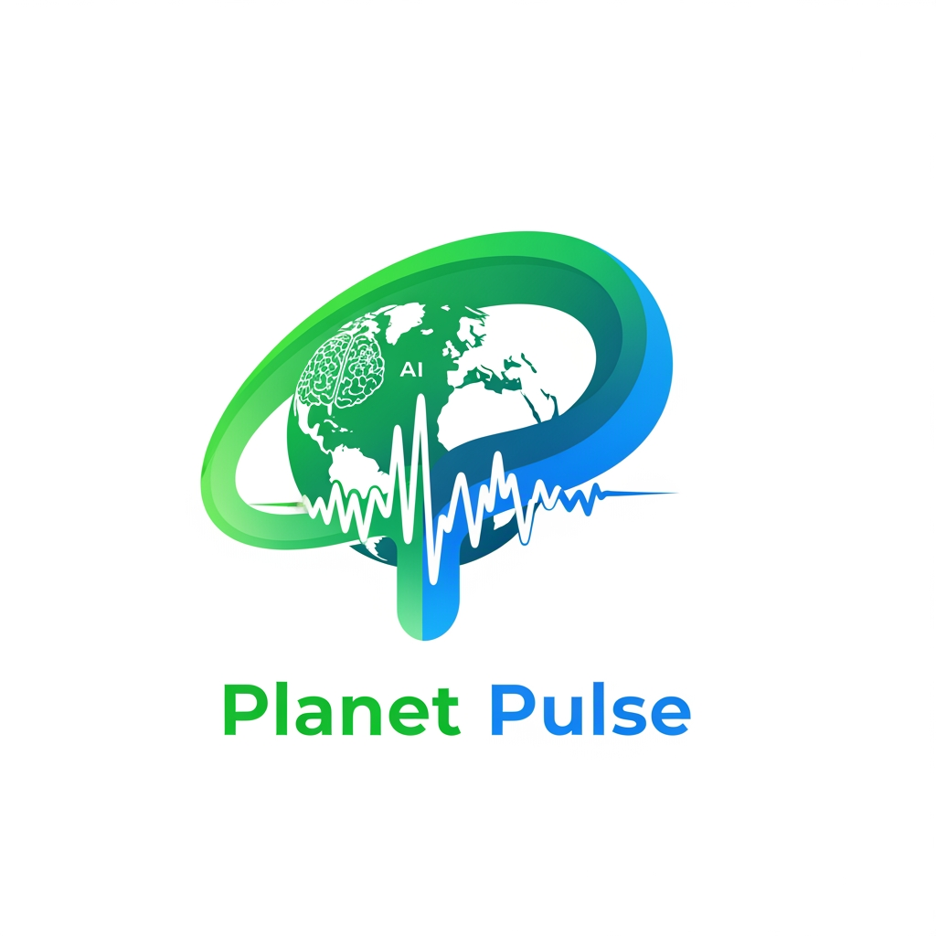 AI Design for create a logo for my website Planet Pulse which is an AI-powered environmental learning platform that transforms sustainability education from passive reading into interactive learning through quizzes, gamification, and personalized AI guidance.