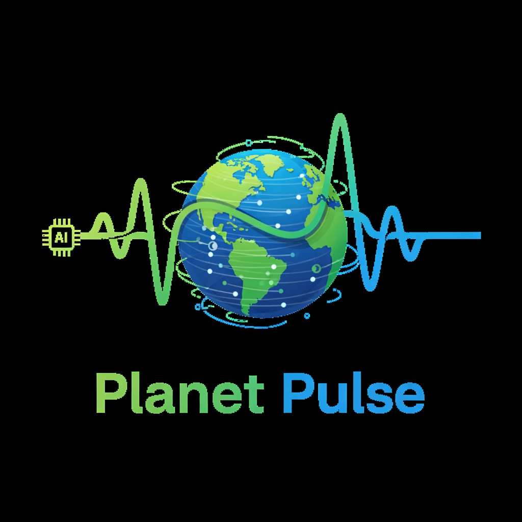 AI Design for create a logo for my website Planet Pulse which is an AI-powered environmental learning platform that transforms sustainability education from passive reading into interactive learning through quizzes, gamification, and personalized AI guidance.