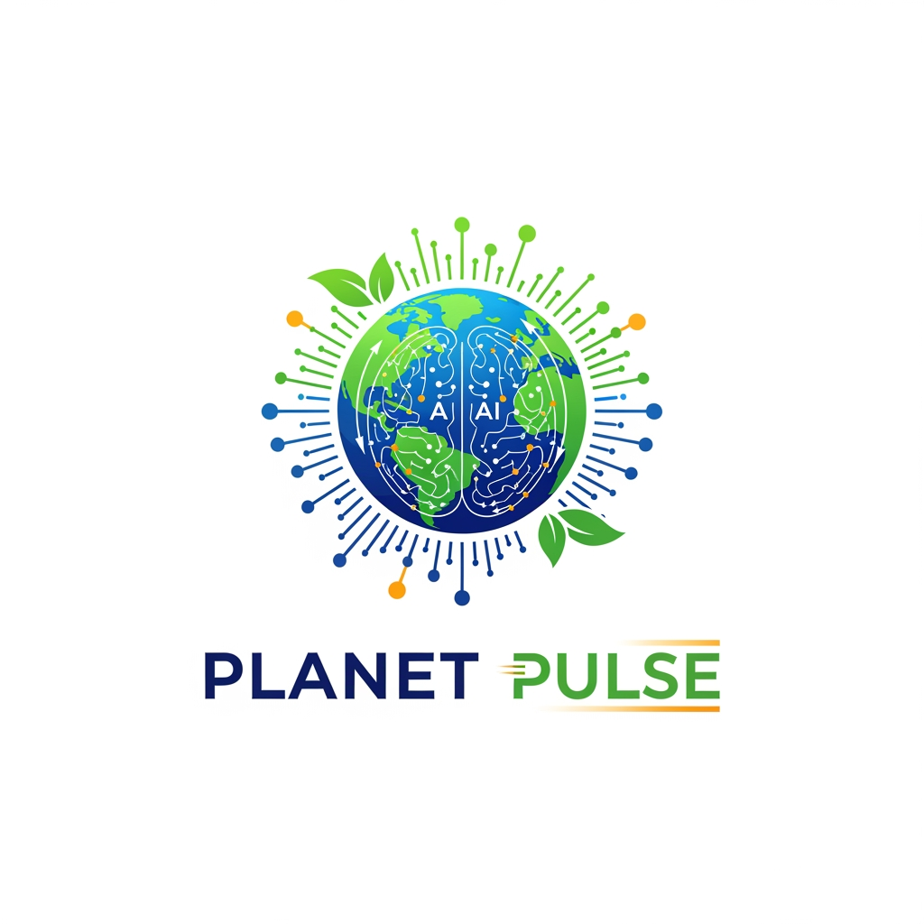AI Design for create a logo for my website Planet Pulse which is an AI-powered environmental learning platform that transforms sustainability education from passive reading into interactive learning through quizzes, gamification, and personalized AI guidance.