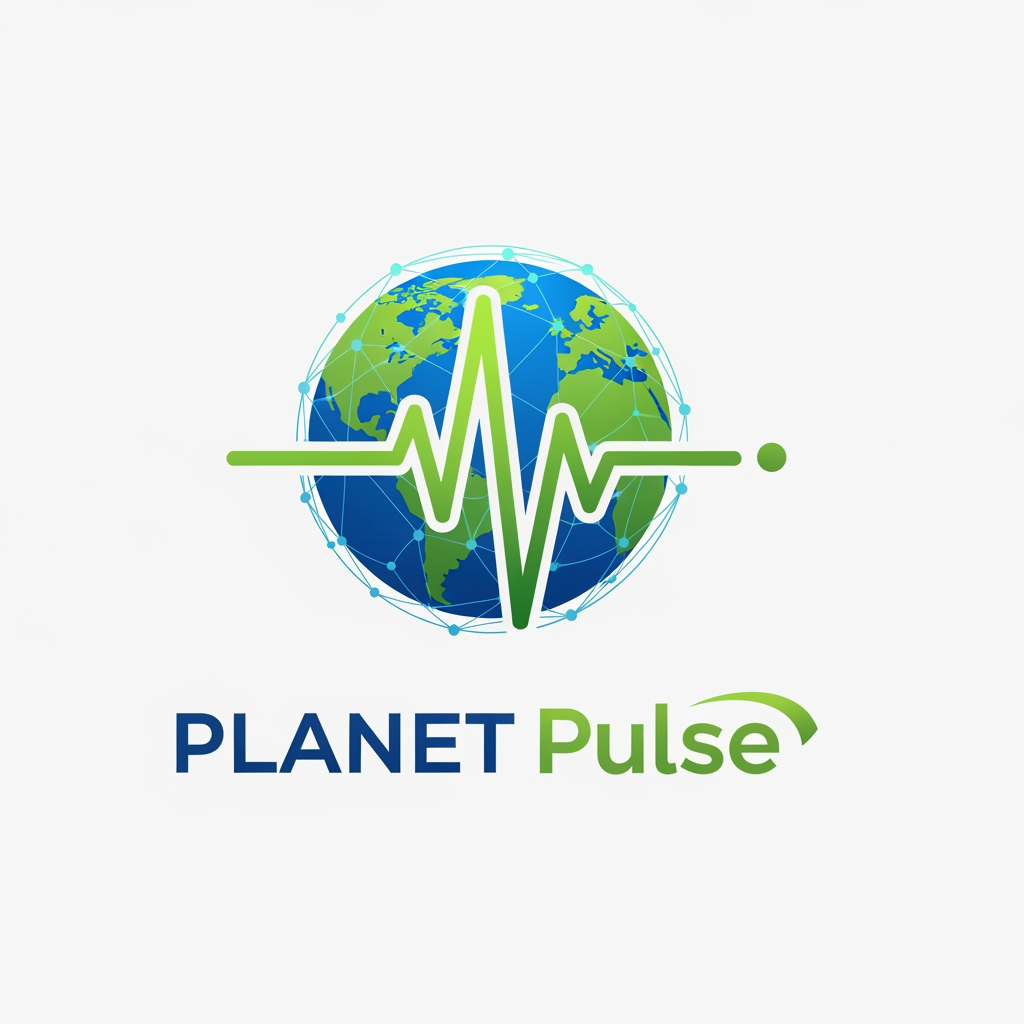 AI Design for create a logo for my website Planet Pulse which is an AI-powered environmental learning platform that transforms sustainability education from passive reading into interactive learning through quizzes, gamification, and personalized AI guidance.