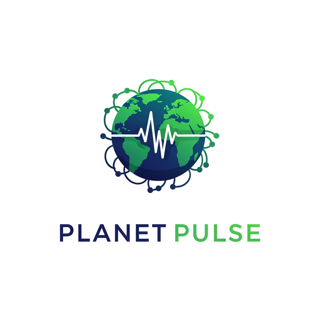 AI Design for create a logo for my website Planet Pulse which is an AI-powered environmental learning platform that transforms sustainability education from passive reading into interactive learning through quizzes, gamification, and personalized AI guidance.
