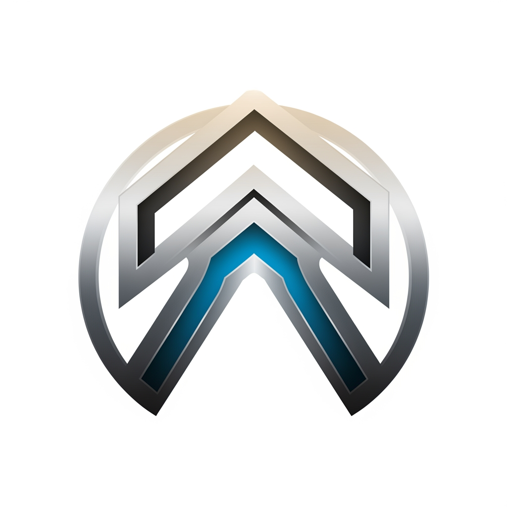 AI Design for Design an abstract gateway symbol for a fintech company.
The gateway represents opening financial opportunities for small merchants.
Do not draw a door.
Do not draw a shop.
Create a clean geometric abstract icon where the negative space subtly suggests an opening, access, and progress.
The design should be simple, premium, timeless, and instantly recognizable.